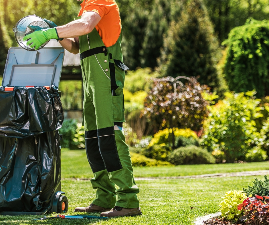 Clean tidy lawn and landscape beds after professional spring cleanup